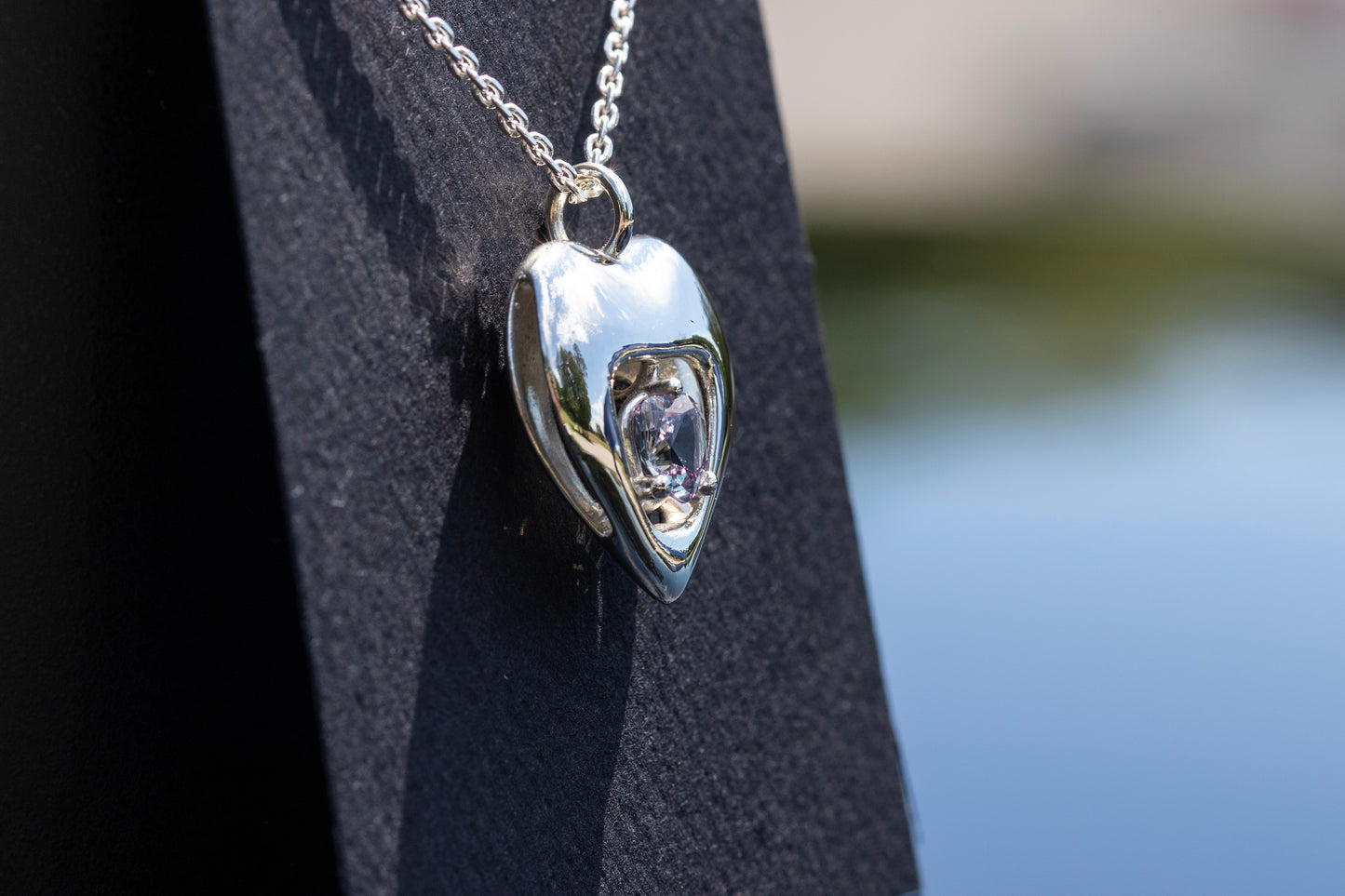 Heart stone pendant